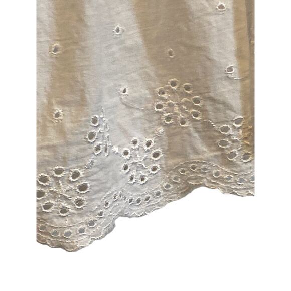 Bellambra White Eyelet 100% Linen Tunic Top Oversized Ruffled Made In Italy - Picture 6 of 11